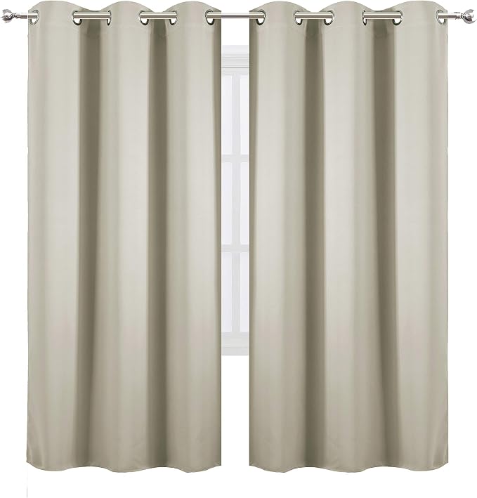 Light Beige Thermal Blackout Curtains/42 x 72 Inch/Set of 2 Panels Room - Image 2