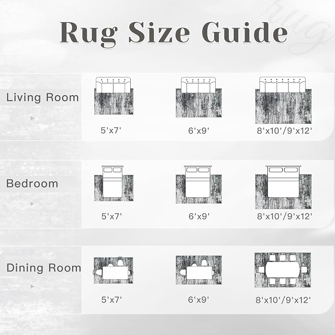 Washable Rug 5x7 Area Rugs for Living Room: Neutral Soft Rug Abstract Non Slip - Image 7