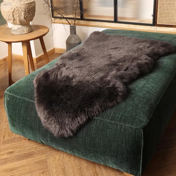 IRIWOOL Premium Genuine Fur Sheepskin Rug Real Australia Sheepskin Natural - Image 3
