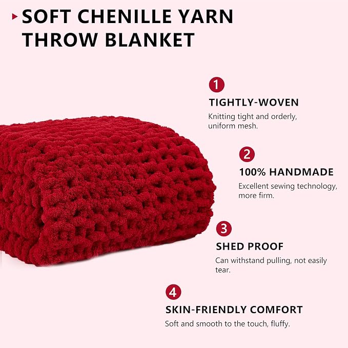 L'AGRATY Chunky Knit Throw Blanket - Image 3