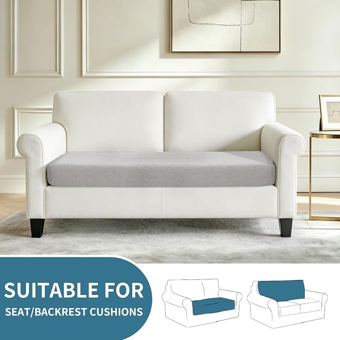 XINEAGE Couch Cushion Covers, Loveseat Seat Slipcovers - Image 2