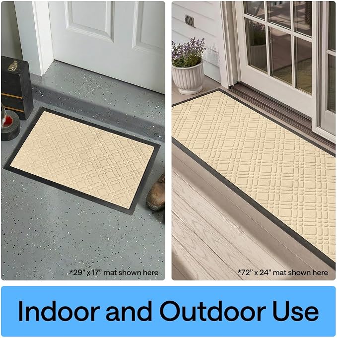 GORILLA GRIP 100% Waterproof All-Season WeatherMAX Doormat US Designed Natural - Image 9