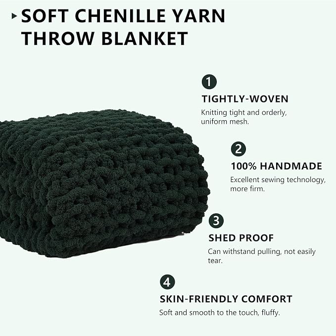 L'AGRATY Chunky Knit Throw Blanket - Image 2