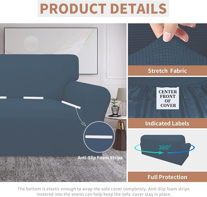 Easy-Going 100% Waterproof Couch Cover, 3 Cushion Couch Slipcover - Image 4