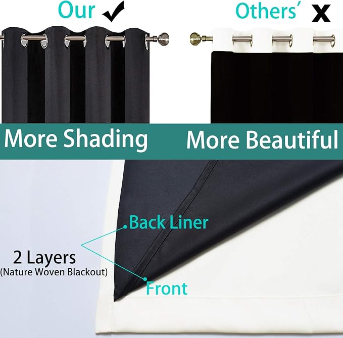 Yakamok Cream 100% Blackout Curtains 108 Inches Long - Image 5