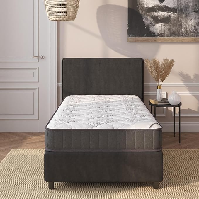 Ottomanson Twin XL 7.5" Medium Firm Innerspring Mattress – Bonnell Coil System with Comfort Foam – Fiberglass Free – Made in USA – Bed in a Box – Supportive & Durable Sleep Surface