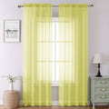 Lemon Sheer Curtains 90 Inches Long 2 Panels, Solid Voile Privacy Airy Home by Lecloud