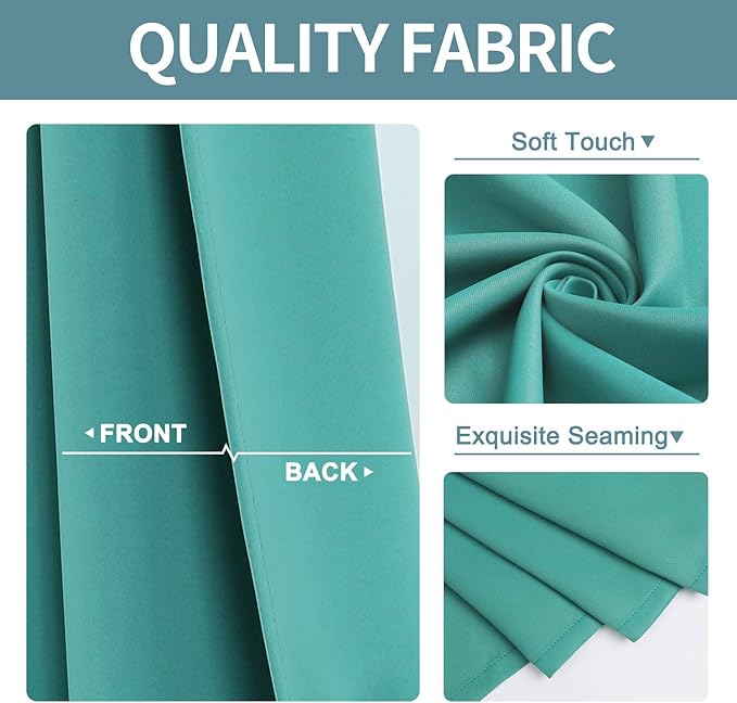 ChrisDowa Blackout Curtains for Bedroom and Living Room 63 Inches Long | 2 - Image 3