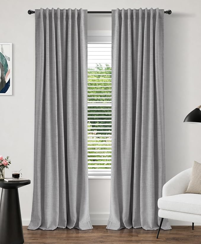 INOVADAY 100% Blackout Linen Curtains by INOVADAY