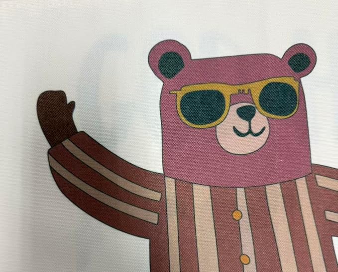 Skateboarding Bear Nursery Rectangular Canvas Banner-Flag Wall Sign Decor for Baby Boys Kids, Baby Room Above Crib Bedroom Playroom Reading Room Decor-Baby Shower Birthday Christmas Gift