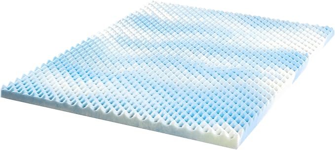 ZINUS 2 Inch Swirl Gel Cooling Memory Foam Mattress Topper, Smaller, More Convenient WonderBox Packaging, Cooling, Airflow Design, CertiPUR-US Certified, Full