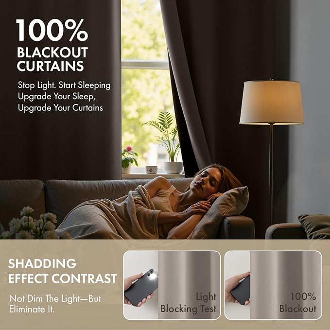 MIULEE Natural 100% Blackout Curtains - Image 2
