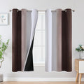 Brown and Greyish White Blackout Curtains 42Wx63L 2 Panels | Ombre Curtains by ESTELARTEXTILER