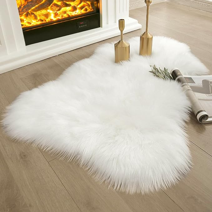 Ashler Faux Fur Rug, 2x3 Ft, Machine Washable | Fluffy Sheepskin, Ultra Soft - Image 4