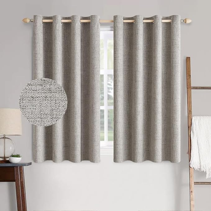 MIULEE 100% Blackout Linen Curtains by MIULEE