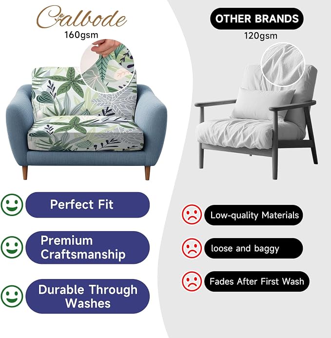CALBODE 12 Pcs Stretch Indoor/Outdoor Seat Cushion Covers, Indoor/Outdoor Couch - Image 7