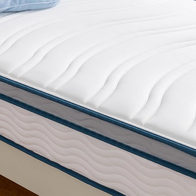 ZINUS 8 Inch Spring Sensation Hybrid Mattress [New Version], Medium Firm Feel, Fiberglass Free, Youth and Guest Bedroom, Mattress in A Box, Twin