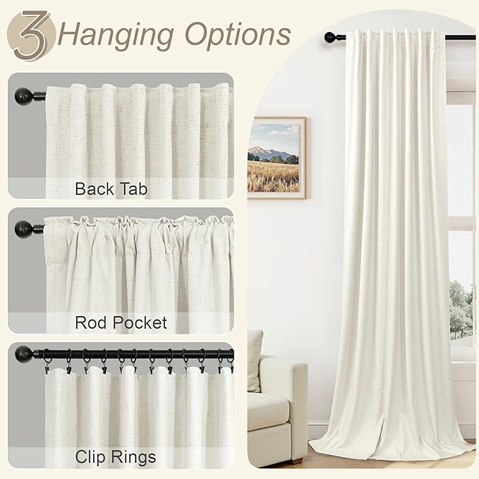 36 Inch Length Linen Blackout Curtains - Image 6