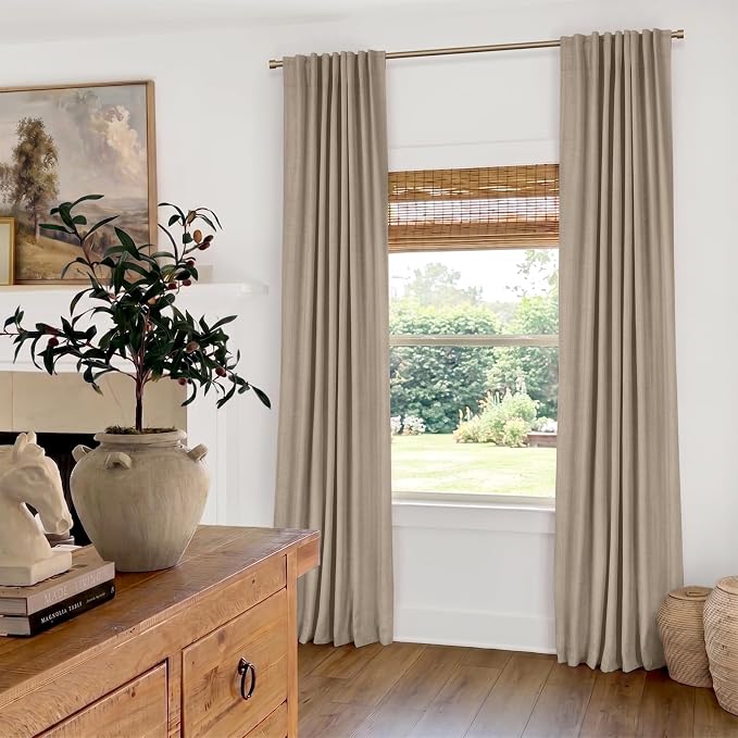 Faux Linen Total Blackout Curtains - Image 3