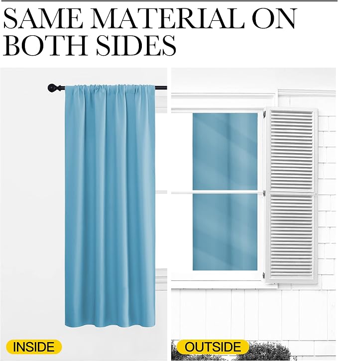 NICETOWN RV Blackout Curtains for Camper Windows, Teal Blue, Kitchen Curtains - Image 5