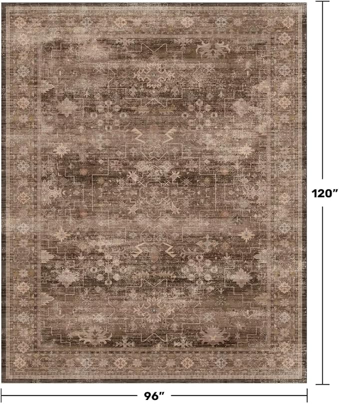 Boho Taupe Brown Living Room Rug 8x10 - Image 2