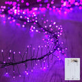 Halloween Fairy Lights Battery Operated, 10 Feet 120LEDs Firecracker String Lights Waterproof Silver Wire Starry Firefly Light for Bedroom Home Haunted House Indoor Outdoor Holiday Decorations, Purple