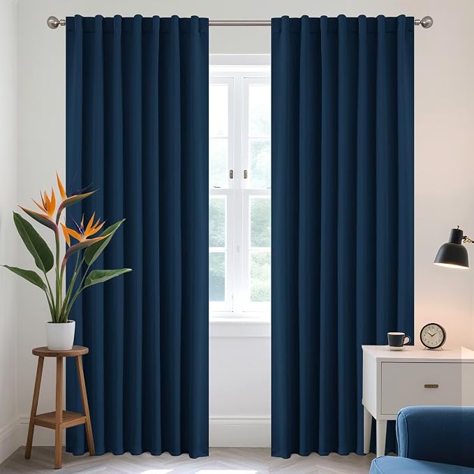 Joydeco Blackout Curtains 84 Inch Length 2 Panels Set, Room Darkening Drapes by JOYDECO