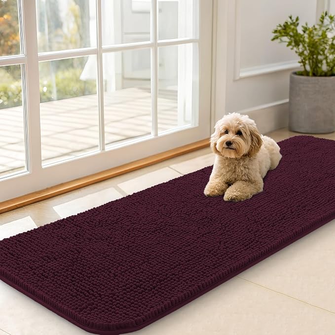 OLANLY Dog Door Mat for Muddy Paws 59x20, Super Absorbent Chenille Mud Mat | by OLANLY