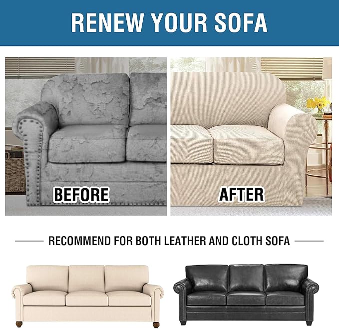 H.VERSAILTEX 4 Piece Stretch Sofa Covers - Image 9