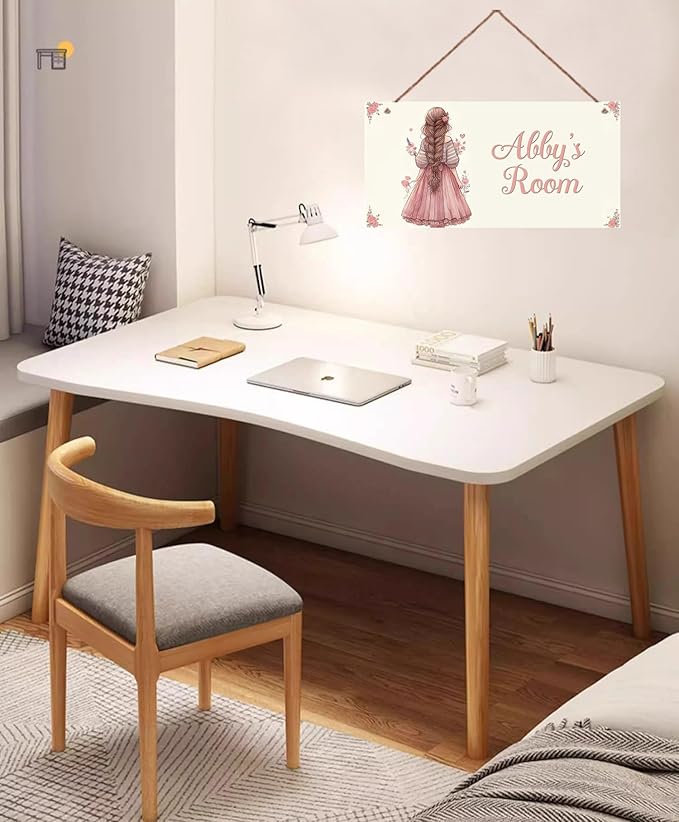 Personalized Name Cute Girls Sign For Girls Room Baby Nursery Door Wood Plaque Hanging Wall Art Decor For Kids Bedroom Nursery Home Garden Yard Wall Club