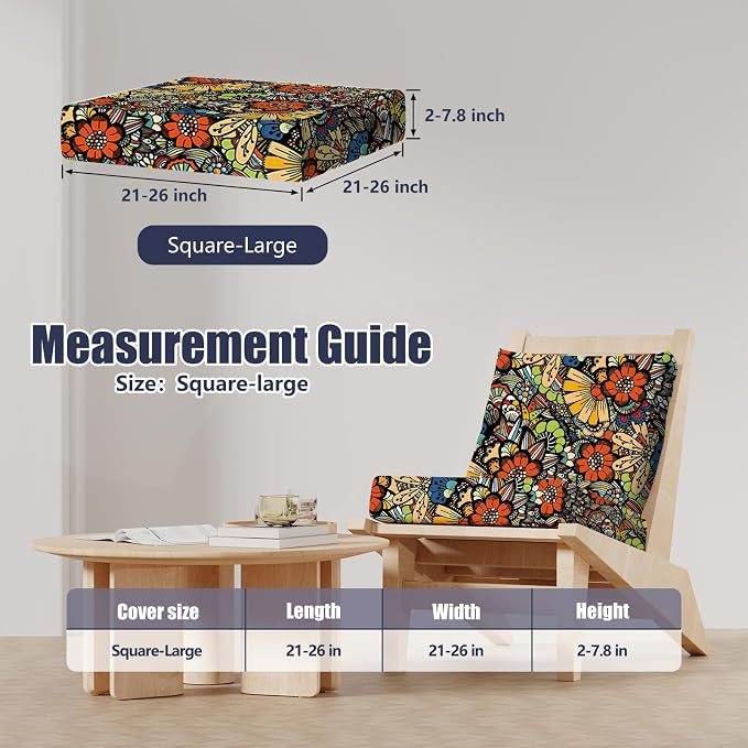 8Pcs Outdoor Cushion Covers, Stretch Patio Furniture Couch Chair Slipcovers | - Image 2