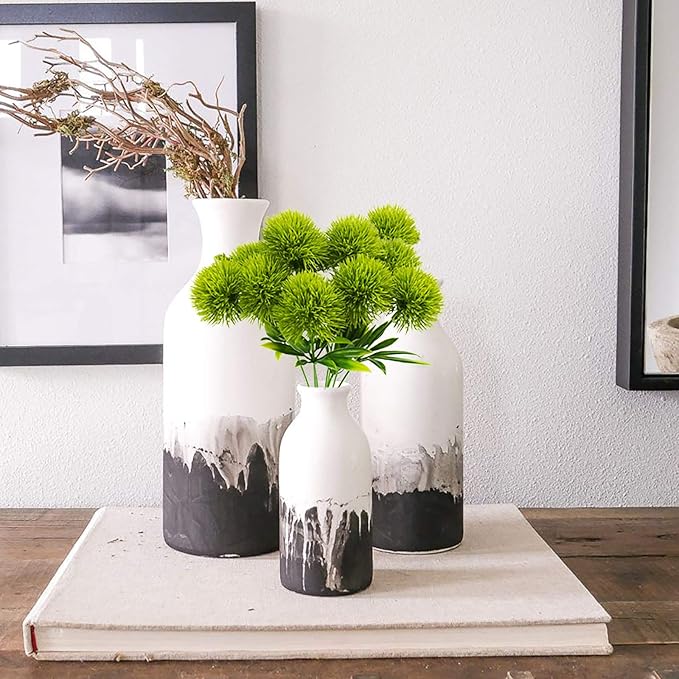 Uieke 36Pcs Dandelion Artificial Flowers, Artificial Flowers for Decoration Fake Plants Bouquet Plastic Flowers for Home Decoration Wedding Decor Flower Arrangment Green