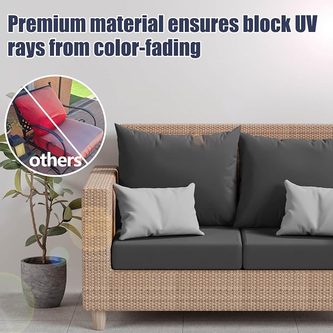 8Pcs Outdoor Cushion Covers, Stretch Patio Furniture Couch Chair Slipcovers | - Image 3