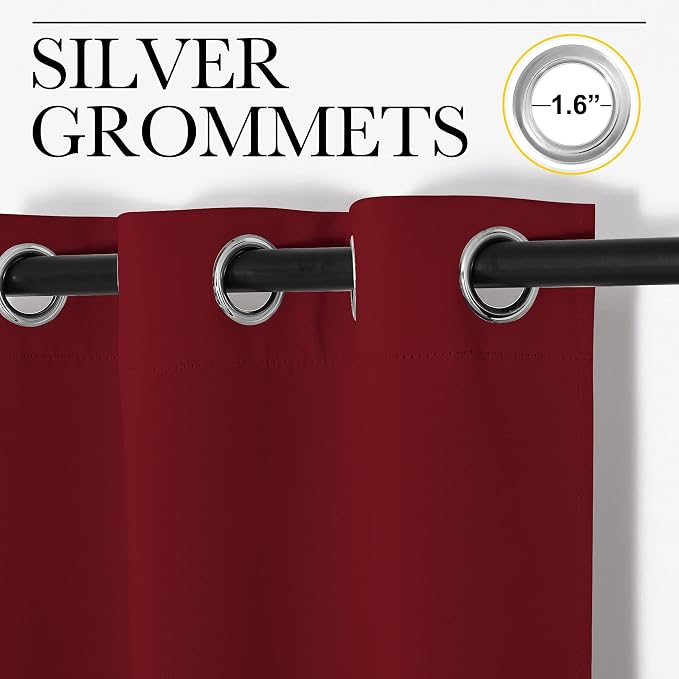 NICETOWN Holiday Christmas Decor Thermal Insulated Solid Grommet Blackout - Image 3