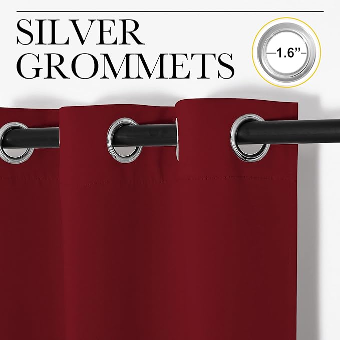 NICETOWN Home Decorations Thermal Insulated Solid Grommet Top Blackout Living - Image 3