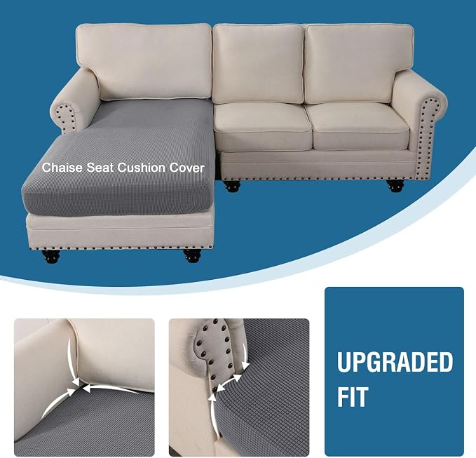 H.VERSAILTEX Sectional Couch Covers 1 Piece Chaise Slipcover L Shape Separate - Image 4