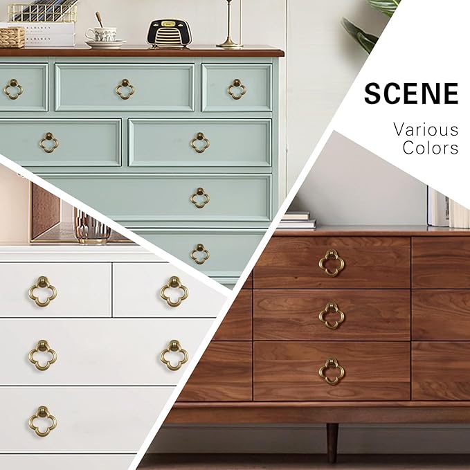Cupboard Knobs Cabinet Knobs Drawer knobs, Zinc Alloy Gold Knobs for Dresser, Cupboard Knobs for Kitchen, Bathroom (Style E-2)