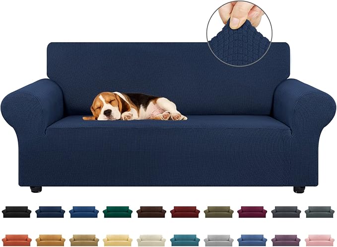 Stretch Loveseat Couch Cover, 2 Cushion Couch Slipcover, Elastic Bottom by KEKUOU
