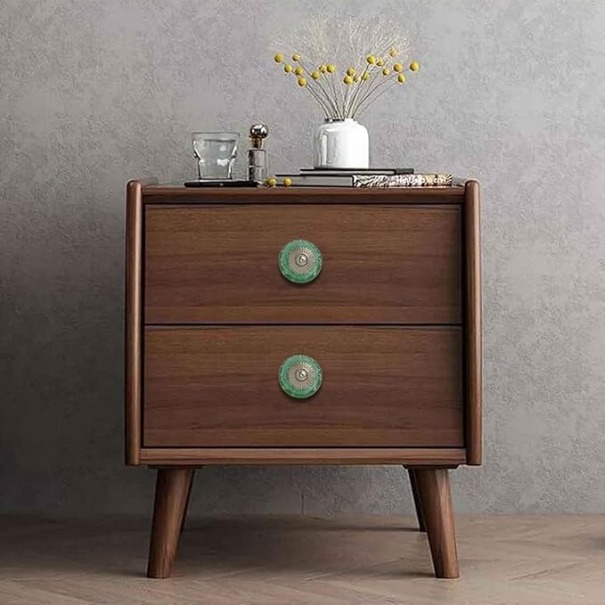 Perilla Home Set of 6 Crystal Bubble Glass Knob for Kitchen Cabinets - Crystal Glass Handles and Pull Knob for Dresser Drawer | Living Room | Kitchen | Bathroom | Closet Cupboard Furniture