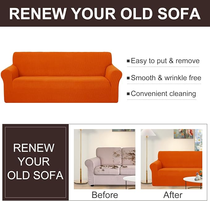 U-NICE HOME Oversized Stretch Loveseat Couch Cover, 1-Piece Sofa cover - Image 5
