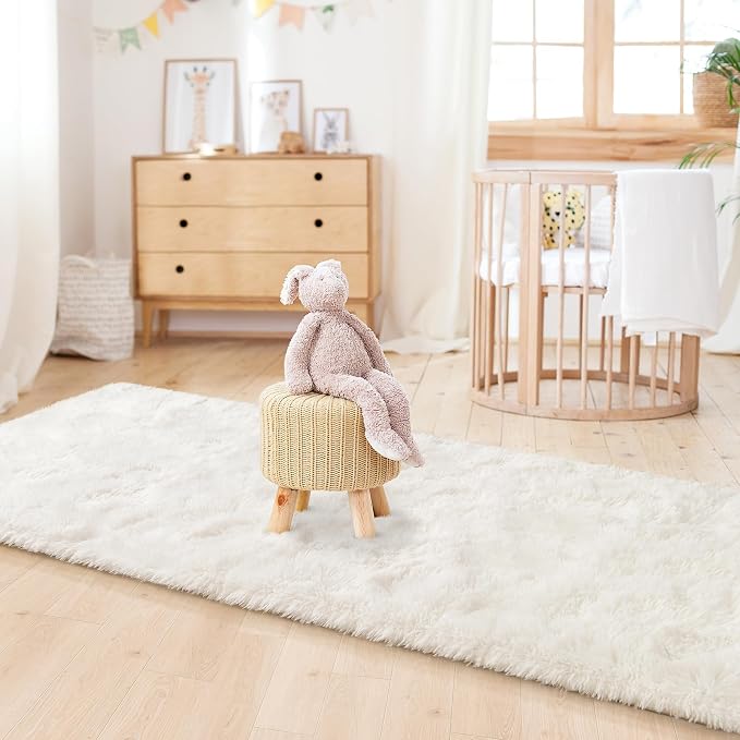 LOCHAS 2x8 Runner Rugs for Hallway, Fluffy Area Rugs for Bedroom, Cream | Ultra - Image 3