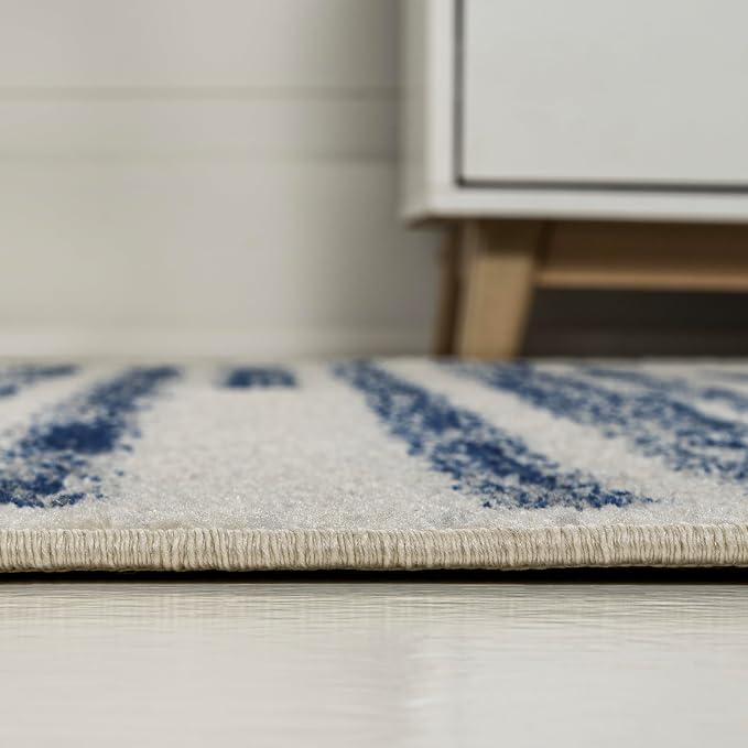 JONATHAN Y Khalil Modern Berber Stripe Cream/Navy Indoor Area Rug, Contemporary - Image 8