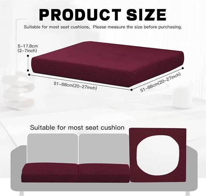 8Pcs Outdoor Cushion Covers, Elastic Patio Cushion Covers | Washable, - Image 2