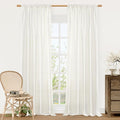 Linen Semi Sheer Curtains 84 inch Long by LAMIT