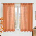 Linen Curtains 48 Inch Length Semi Sheer Light Filtering 2 Panels | Linen by LAMIT