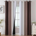 Brown and Greyish White Blackout Curtains 52x108 2 Panels | Ombre Curtains by ESTELARTEXTILER