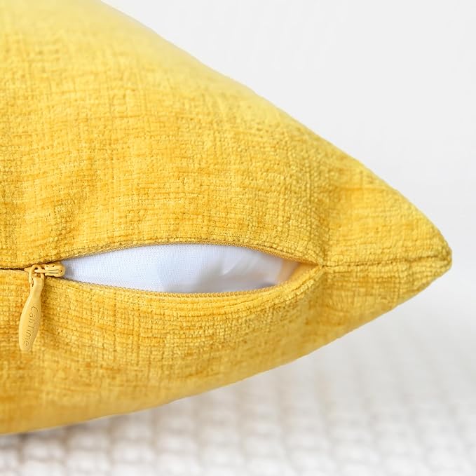 CaliTime Decorative Throw Pillow Covers 20 X 12 Inches Mustard Yellow | Pack of - Image 3