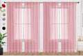 SpaceDresser Sheer Blush Curtains 4 Panels Rod Pocket Semi-Sheer Curtain 45 by SpaceDresser