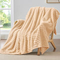 BEDELITE Striped Fleece Throw Blanket, Blush Sand, Soft Cozy, Lightweight Warm by BEDELITE