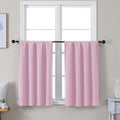 Simplebrand Ava Pink Short 36 Inches Blackout Curtain 2 Panels Set, Half Window by Simplebrand